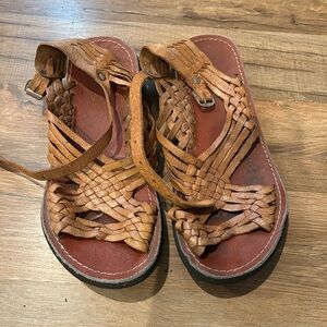 Brown Leather Sandals from Michoacán Mexican